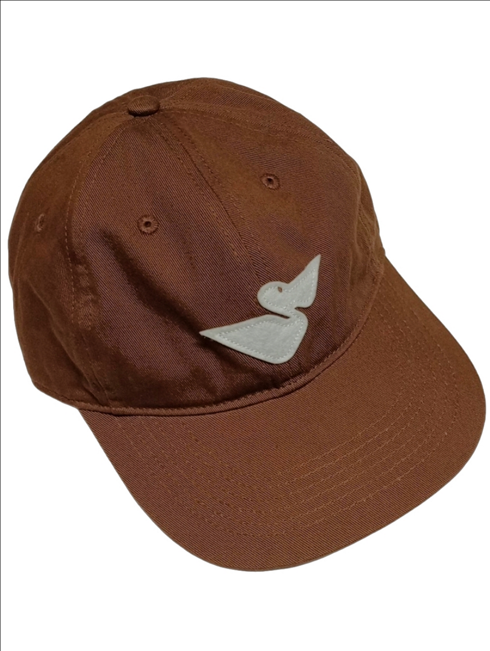MOLLUSK CALIFORNIA PELICANO BROWN MENS COTTON CAP WITH  EMBROIDERED PELICAN